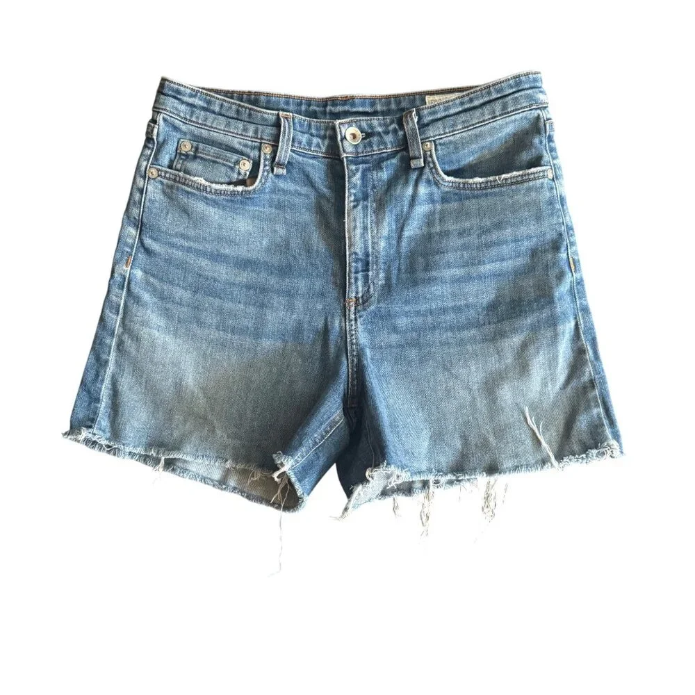Rag & Bone Womens Nina High-Rise Denim Shorts Size 28 - Picture 2 of 6